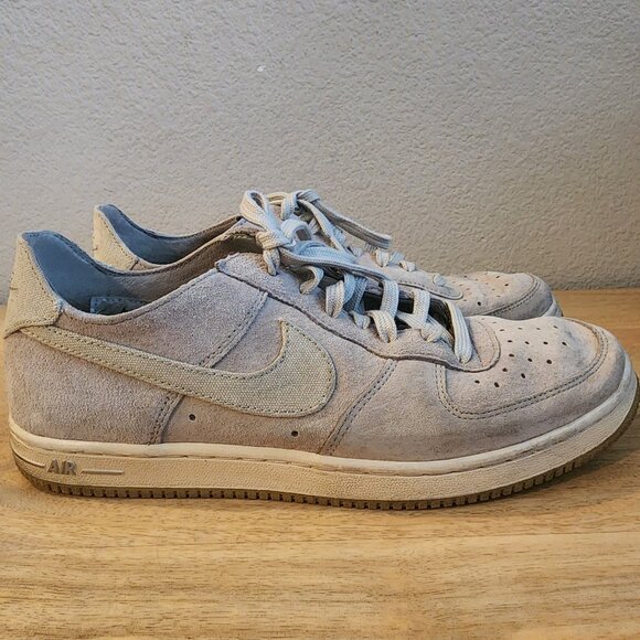 Nike Womens Air Force 1 Low Shoes Sneaker Suede 487643-201 Light Sandtrap Size 8